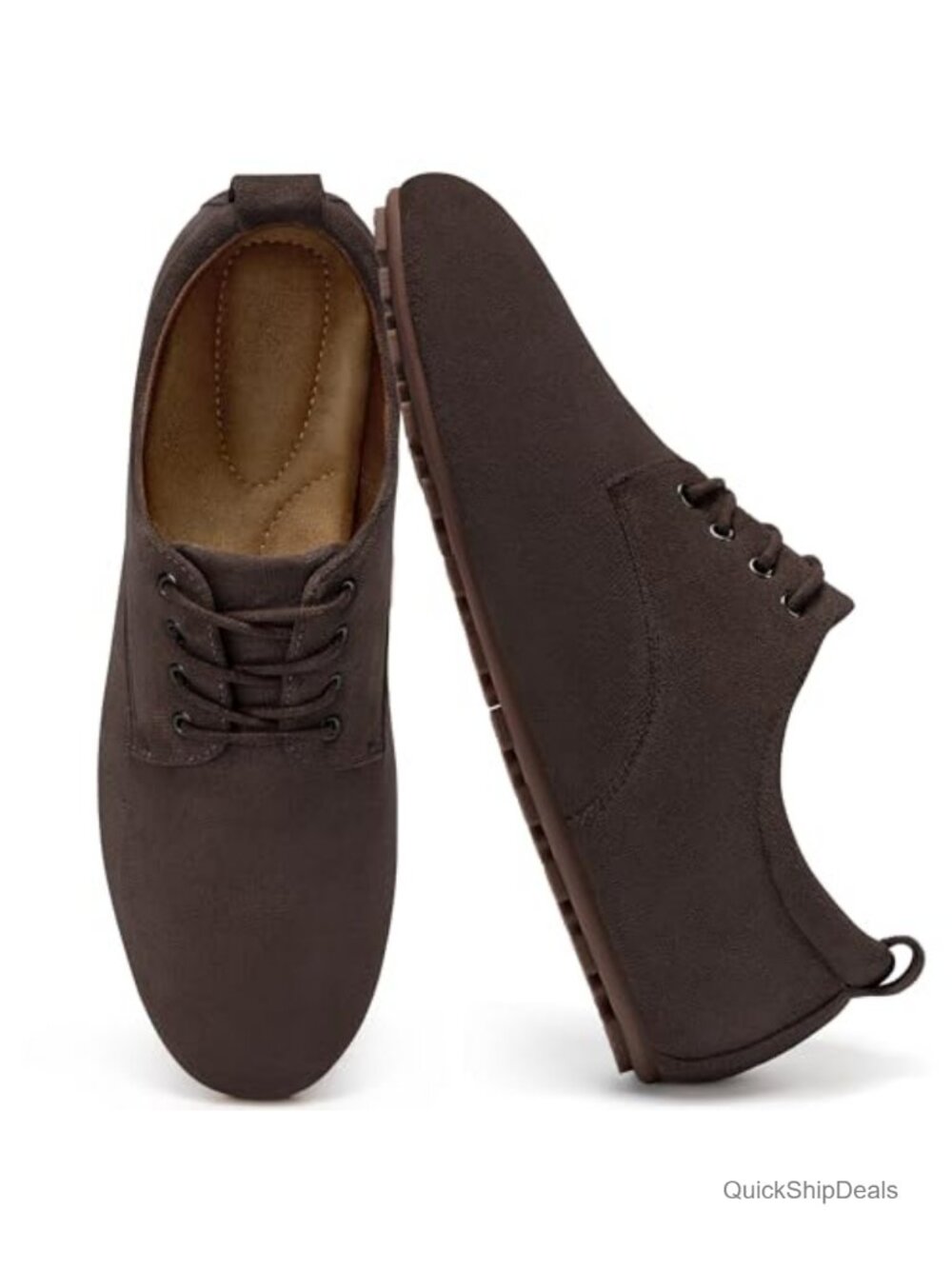 Women's Lace Up Loafers Faux Suede Memory Foam Slip Resistant Work Shoes